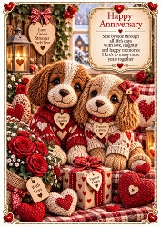 Anniversary Puppies A4 Portrait Card Topper
