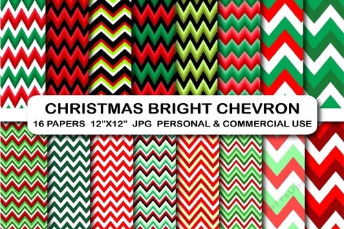 Chevron digital paper pack, Xmas Zigzag paper, Christmas Digital background papers 