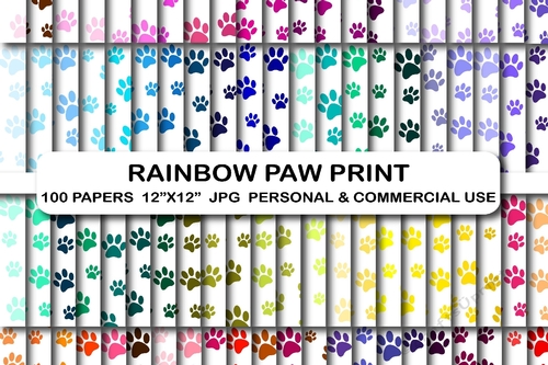 Paw prints digital papers, Paw prints digital scrapbook papers, Scrapbooking paw prints pattern papers, Dog paw prints scrapbook papers, Cat paw prints papers