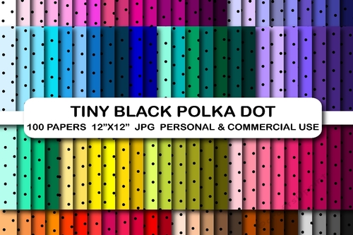 Tiny black polka dot digital papers