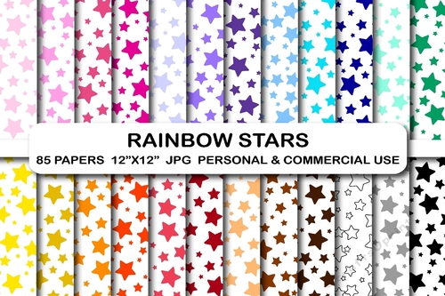 Stars digital papers, Stars scrapbook paper pACK, Stars background pattern papers