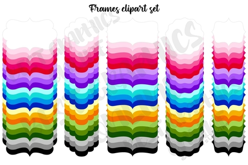 Frame Clipart , Digital Frames Clip Art, Scrapbook labels frames