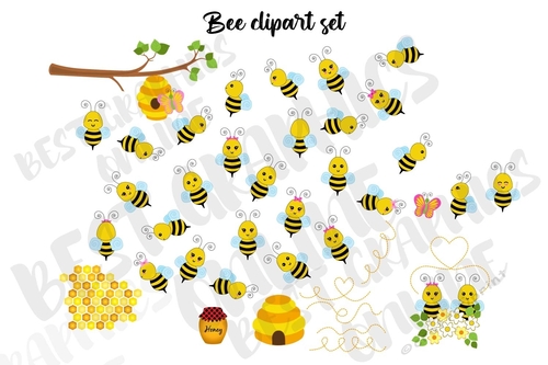 Bumble bees illustration, Honey bee clipart, Bees clipart graphics, Bugs clipart, Honeycomb clip art