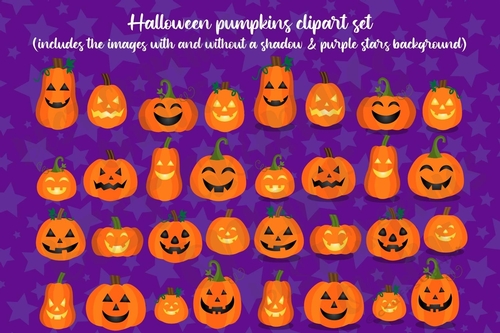  Pumpkin clipart, Halloween pumpkins clipart, Autumn Clipart 