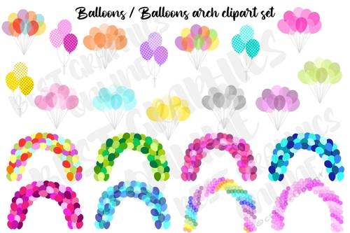   Party balloons clipart, Balloon arch clipart, Balloons arch 