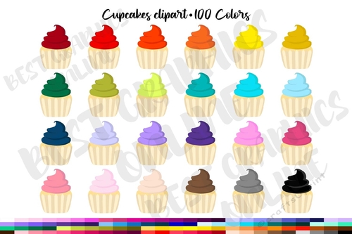 Cupcakes clipart graphics, Sweet dessert clip art images