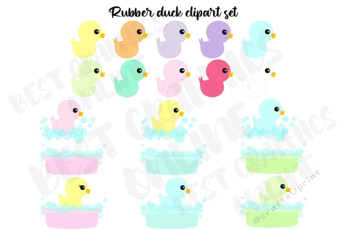 Rubber Ducky, Rubber duck clipart, Rubber Duckie clipart set