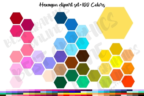 Hexagon clipart set, Hexagon planner clipart, Honeycomb hexagon clipart graphics
