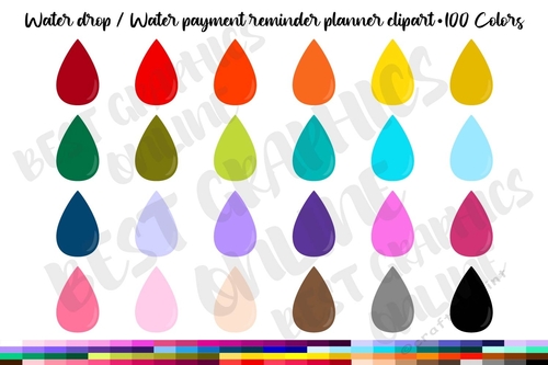 Droplets clipart, Water bill payment planner stickers, Rain drops, Weather clipart