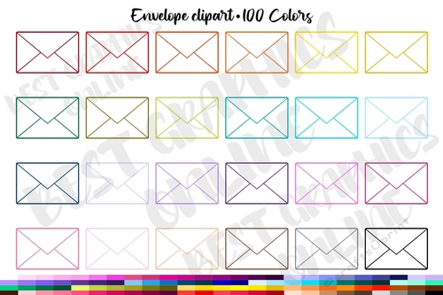 100 Envelope Clipart Graphics, Happy Mailer Planner Stickers Clip art, Digital Planner
