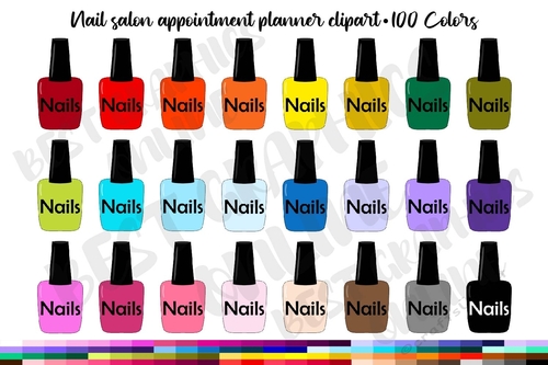 Nail polish printable planner stickers clip art, Manicure, Beauty salon, Nails appointment clipart