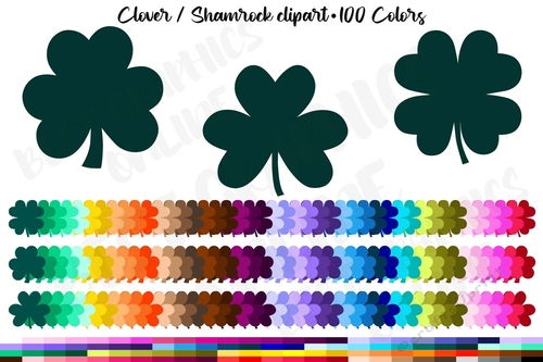 300 Clover clipart graphics, Shamrock clipart, St. Patricks Day lucky clover clip art