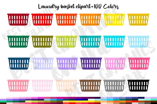Laundry basket clipart, House chores planner clipart, Cleaning day graphics