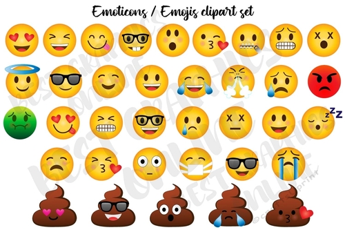 Emoji Clipart, Emoji Clip art, Smiley Face Emoji Clipart, feelings clipart, Face Emoticons