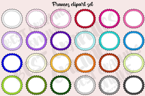 Frames clipart set, Doily frame clip art graphics images