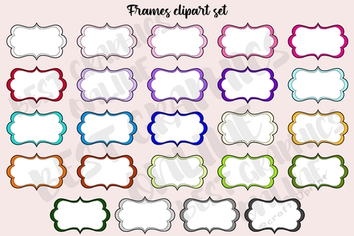 Frames clipart set, Rainbow frames clip art graphics images 
