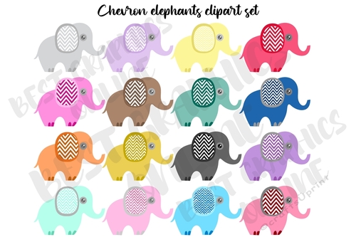 Chevron elephants clipart graphics, Elephant clipart images