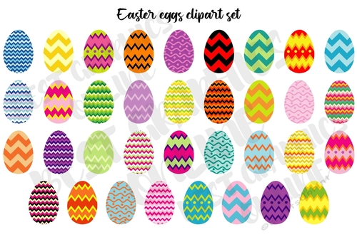 Easter eggs clipart set Easter egg hunt chocolate eggs
