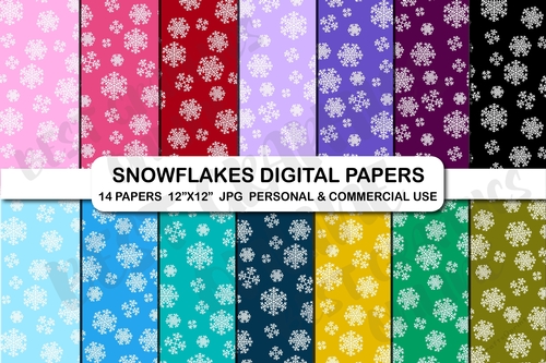 Christmas paper set, Christmas digital papers, Holiday clipart