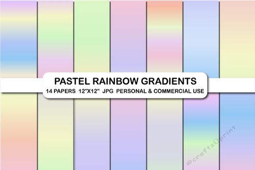 Pastel rainbow gradients digital papers Background papers 