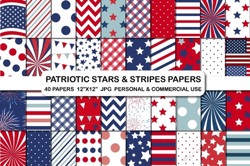 4th of July USA Patriotic Independence Day Background Papers