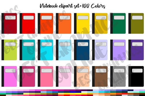 Notebook Back to School Clipart Set 
