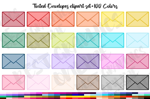 Tinted Envelope clipart, Envelopes clip art set Mail Graphic 