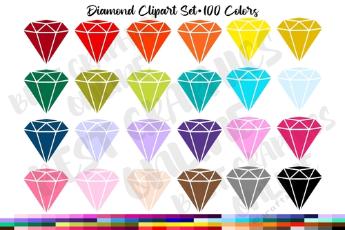 100 Diamond Jewel Gemstone Clipart Image