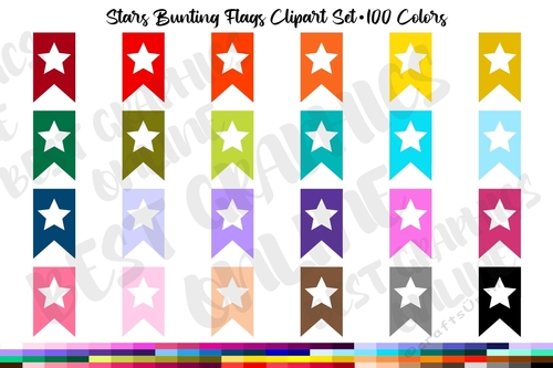 Stars Bunting Flags Banners Clipart