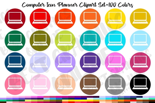 Computer print clipart Technology school office planner stickers icon image