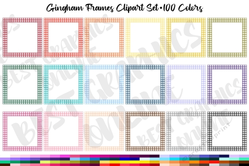 Gingham Squares Clipart Set Square Geometrical shape clip art