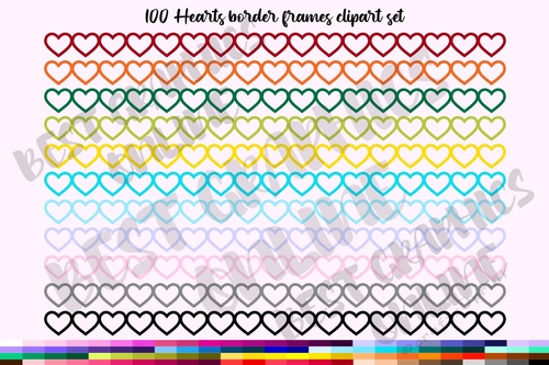 Valentines Day Love Hearts Banner Frames 