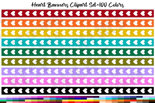 Valentines Day Love Hearts Banner Frames
