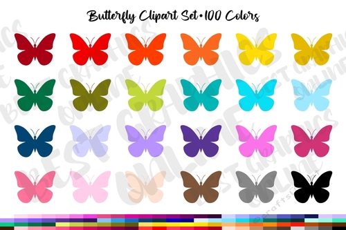 Butterfly clipart set Butterflies planner sticker clip art 