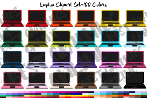 Computer clipart, Laptop Printable Planner Sticker Clipart