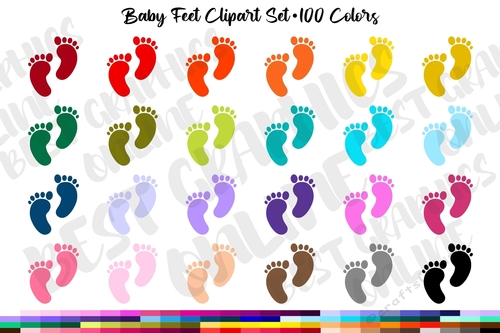 Baby feet printable planner stickers clipart Foot clip art 