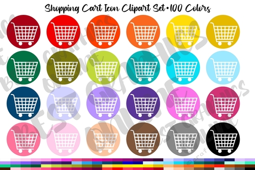 Shopping Cart Trolley Icon Digital Planner Sticker Clipart