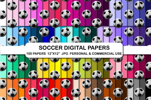 Soccer Digital Papers JPG, Sports soccer Pattern Background 