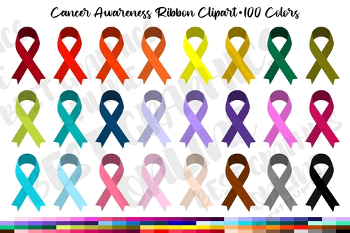 Cancer Ribbon Awareness Clipart Set, Awareness ribbon