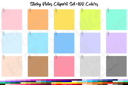 Sticky notes clipart, Little post it notes clipart set