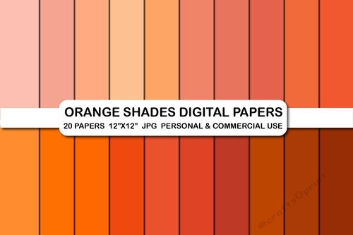 Orange Shades Digital Papers Background, Orange paper set 