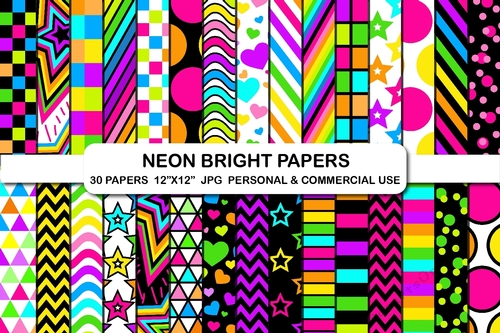 Neon Bright Digital Backgrounds Papers Bright 90s neon paper