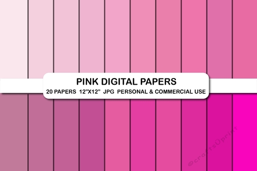 Pink Shades Digital Papers Background, Pink Fuchsia papers 