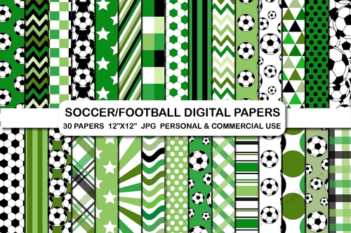 Soccer Digital Papers Football Background Pattern Papers 
