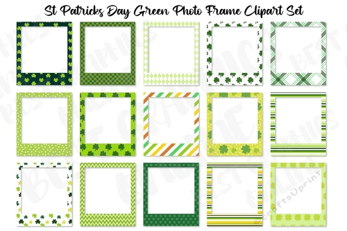 St Patricks Day Green Digital Photo Picture Photo Frame Set 