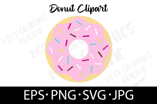 Donut sprinkles EPS SVG PNG JPG FILE Donut Vector Graphic 