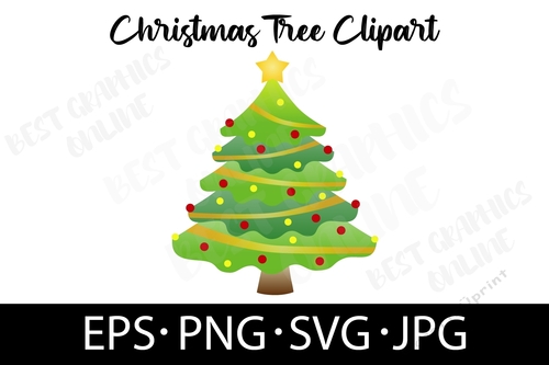 Christmas Tree EPS SVG PNG JPG FILE Christmas Vector Graphic 