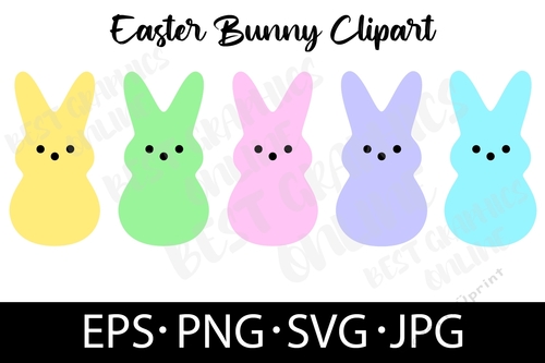 Easter Bunny EPS SVG PNG JPG File Easter Marshmallow Candy Graphics