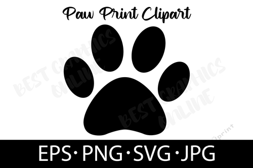 Paw Print EPS SVG PNG JPG File Dog Paws Vector Graphic SVG