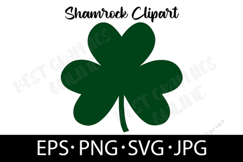 Shamrock EPS SVG PNG JPG File St Patricks day Clipart Vector 